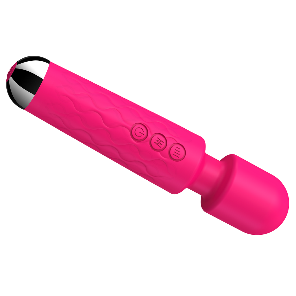 E-410 PulseHarmony Wand Vibrator with smooth design and adjustable settings, shown in a close-up view.