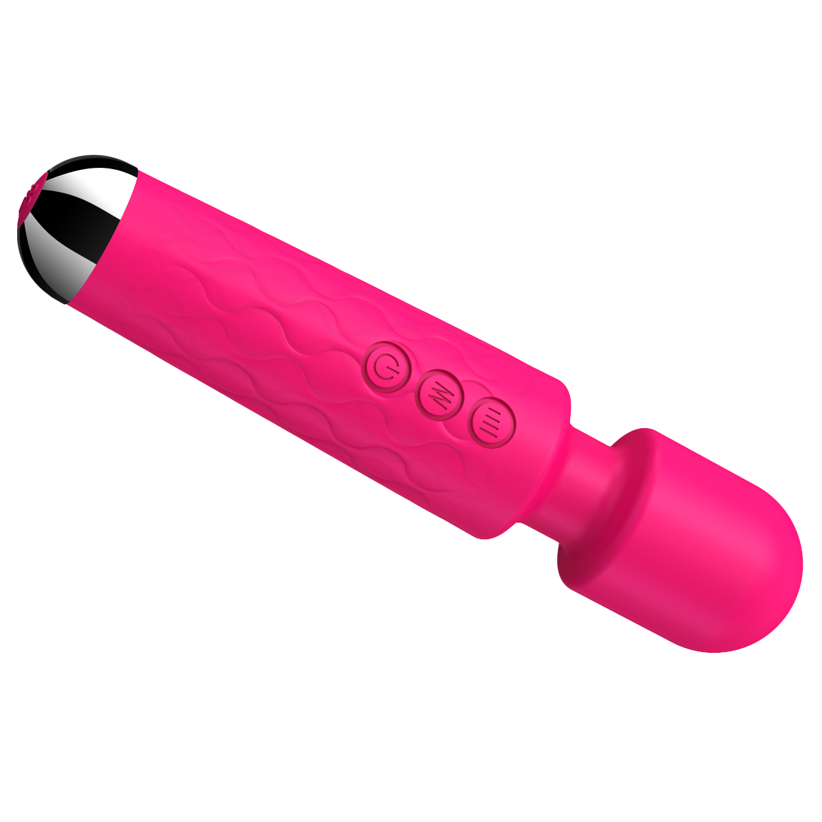 E-410 PulseHarmony Wand Vibrator with smooth design and adjustable settings, shown in a close-up view.