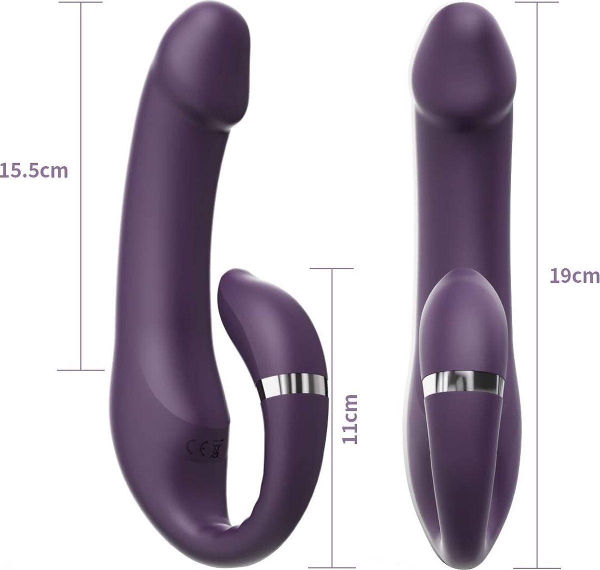 E-34 Doppel Feuer strap-on vibrator, black silicone harness with adjustable straps and dual vibrating inserts for enhanced pleasure.