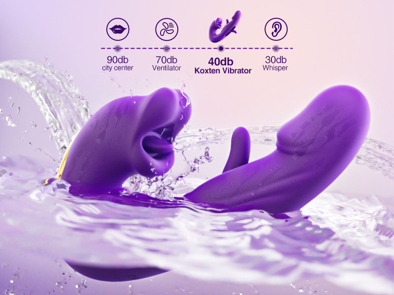 A-52 WhisperTongue 3-in-1 dental tool with multiple tips for cleaning and oral care, shown in a close-up view.