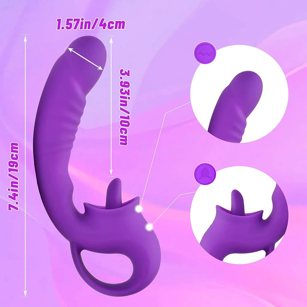 D-32 Ecstasy Tongue Teaser, a sleek, flexible oral tease toy with textured surface for enhanced sensation.