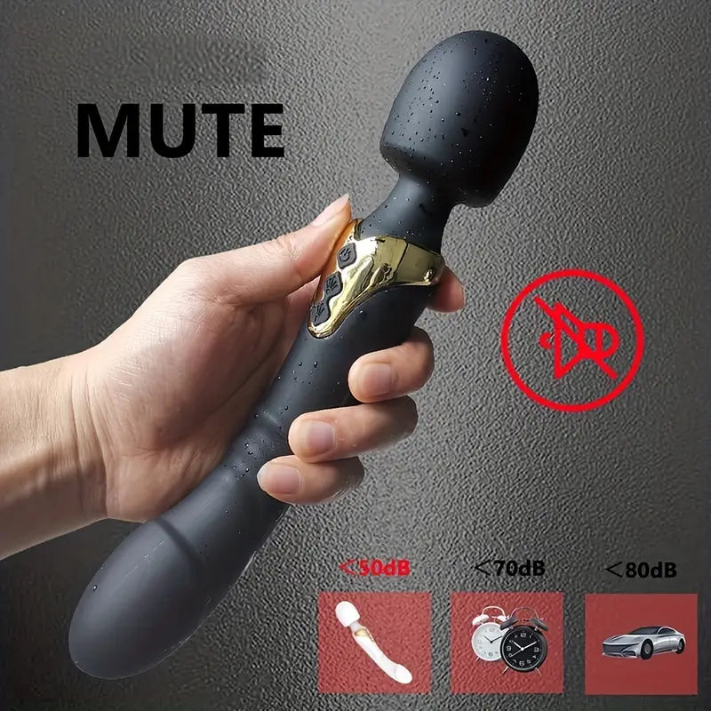 DualEclipse Wand Vibrator by E-35 showing a sleek, ergonomic design with smooth silicone surface and adjustable speed controls.
