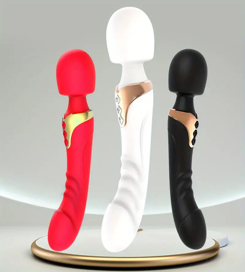 E-35 DualEclipse Wand Vibrator with sleek design and dual massage heads, shown on a neutral background.