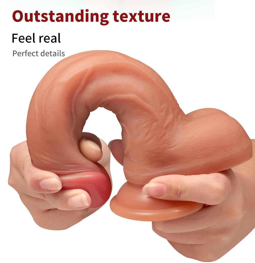 Realistic telescopic dildo "Pulsierendes Feuer" by C-41, featuring detailed texture and flexible design for versatile use.