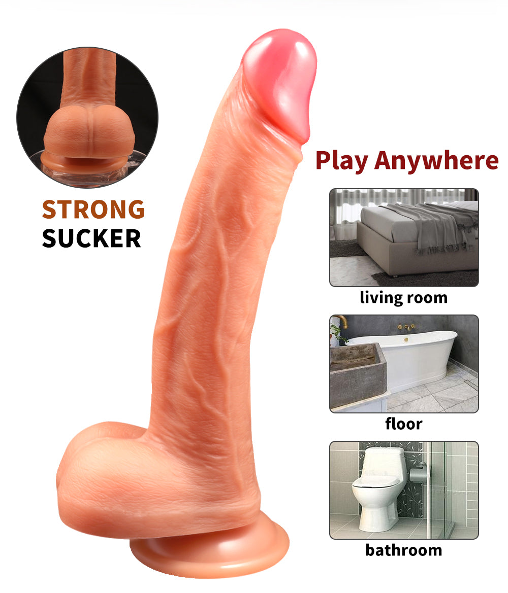 Realistic telescopic dildo "Pulsierendes Feuer" by C-41, featuring detailed craftsmanship and flexible design for intimate use.