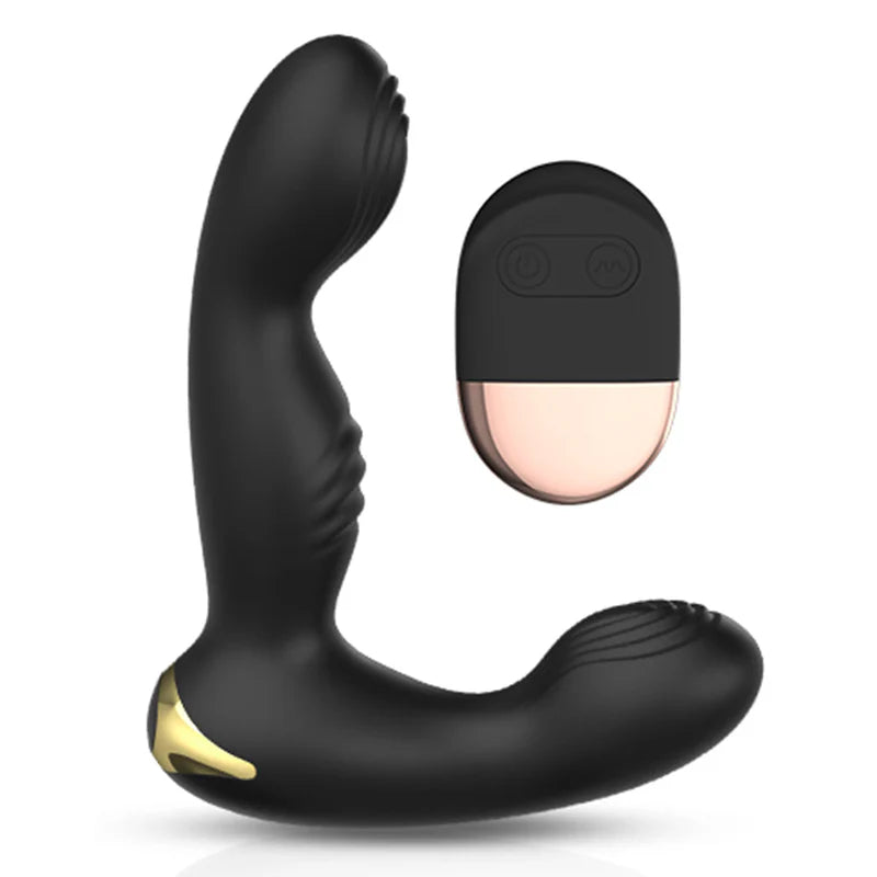 D-45 Prostate Bliss Duo package showing two prostate massagers with ergonomic designs for men's health and pleasure.