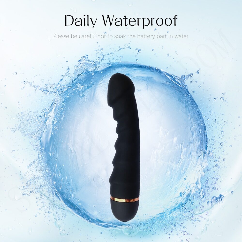 E-48 RidgePulse Vibrator shown with textured surface and sleek design, ideal for personal pleasure and intimate use.