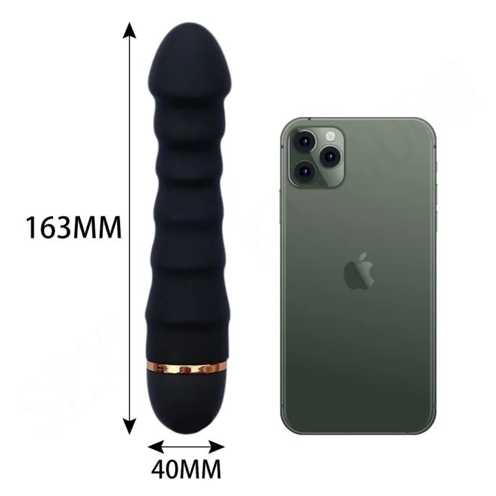 E-48 RidgePulse Vibrator showing textured silicone surface and ergonomic shape for targeted stimulation.