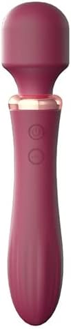 E-47 Double Shock Mini Wand vibrator with warming feature, compact size, and ergonomic design for enhanced pleasure.