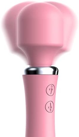 E-47 Double Shock Mini Wand Vibrator with warming feature, compact personal massager with textured surface and ergonomic design.