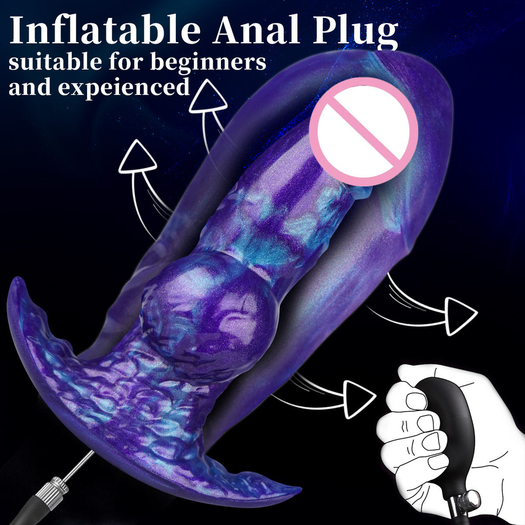 C-45 aufblasbarer Fantasy-Dildo "Galaktisches Violett" with vibrant violet color and realistic texture, displayed on a neutral background.