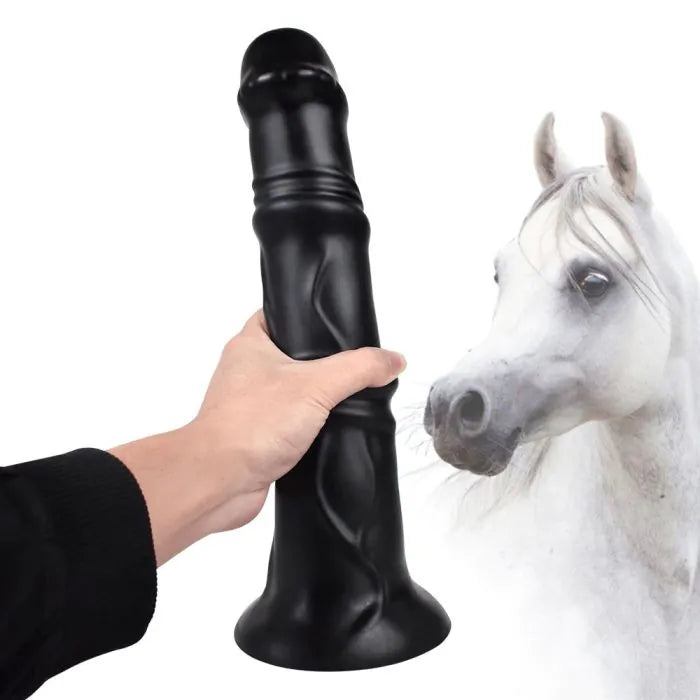 Large horse-shaped dildo "Tucker Horse" by A-55, showing realistic horse details and textured surface for intimate use.