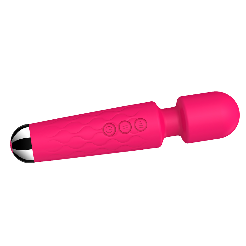 E-410 PulseHarmony Wand Vibrator with smooth, curved design and textured surface for targeted pleasure and relaxation.