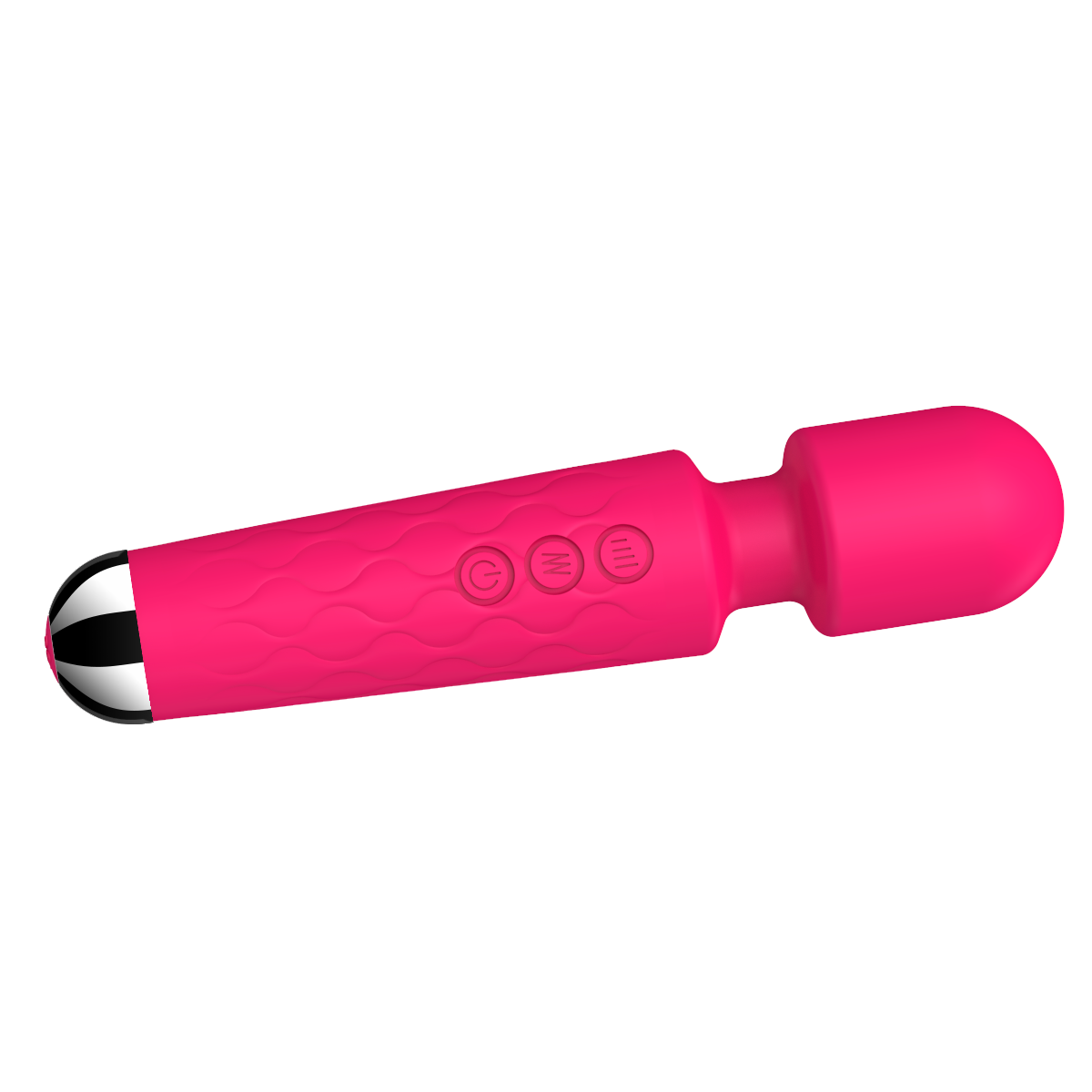 E-410 PulseHarmony Wand Vibrator with smooth, curved design and textured surface for targeted pleasure and relaxation.