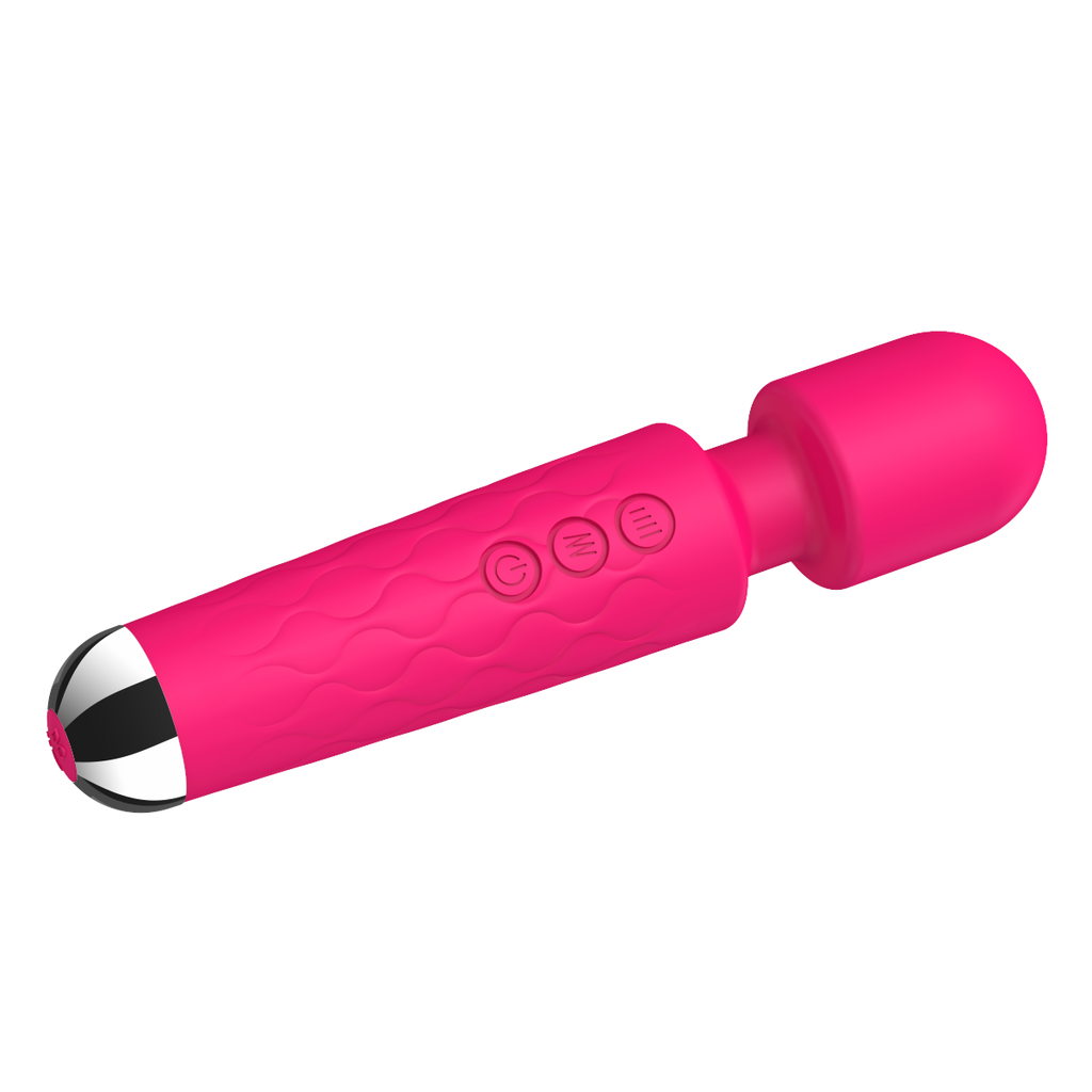 E-410 PulseHarmony Wand Vibrator in black, with ergonomic handle and smooth silicone surface for gentle massage and pleasure.