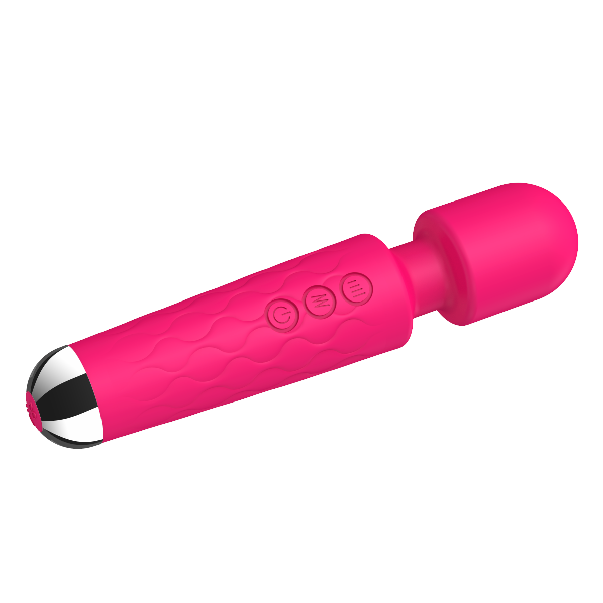 E-410 PulseHarmony Wand Vibrator in black, with ergonomic handle and smooth silicone surface for gentle massage and pleasure.