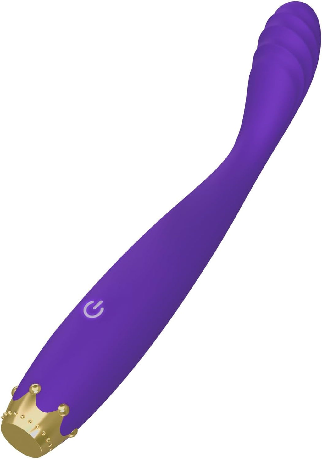 GoldenCrown Wave G-Spot Vibrator by F-43, showing the sleek gold design with curved shape for G-spot stimulation.