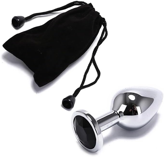 A LuxeGem stainless steel anal plug with crystal design, waterproof, 55g, in various stone colors, suitable for beginners and pros.