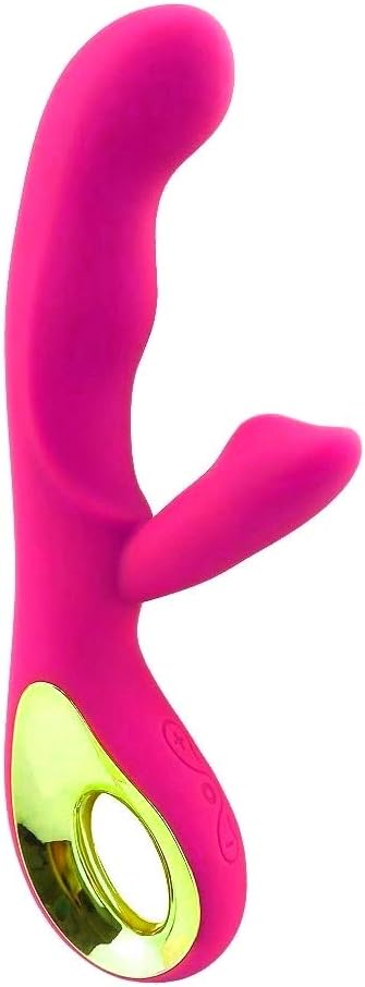 GoldenAngel II dual motor rabbit vibrator by F-35 with gold finish, showing its sleek design and dual stimulation features.