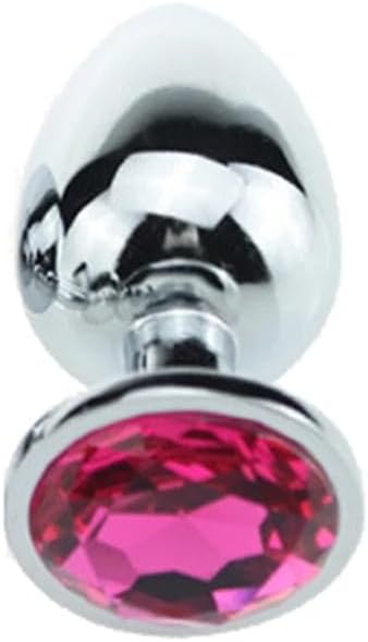 LuxeGem stainless steel butt plug with crystal design, waterproof, 55g, available in various stone colors, ideal for BDSM and anal play.