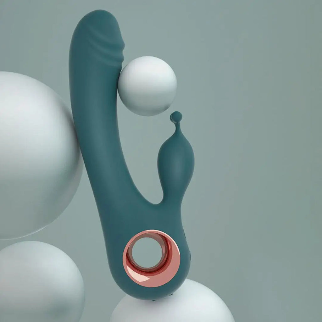 AntlerKiss Dual Motor Rabbit Vibrator by C-33, showing the sleek ergonomic design with dual motor controls on a white background.