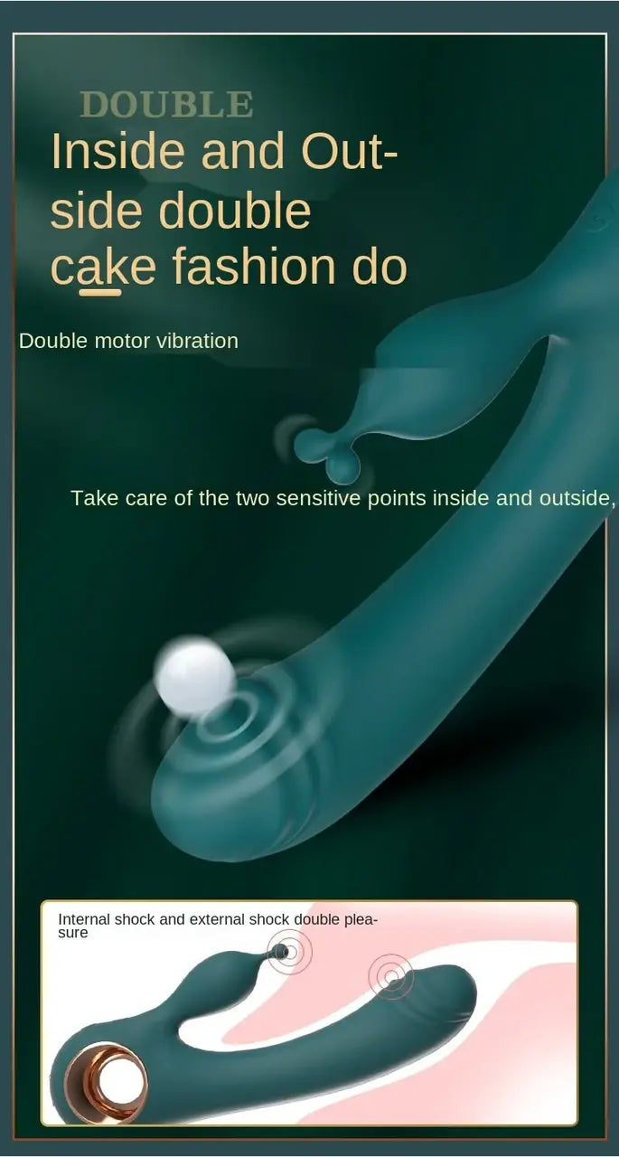 C-33 AntlerKiss Dual Motor Rabbit Vibrator with dual motors, ergonomic design, and textured surface for enhanced pleasure.