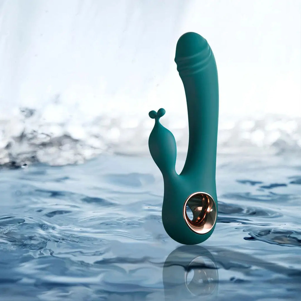C-33 AntlerKiss Dual Motor Rabbit Vibrator with textured silicone surface and dual motors, designed for targeted internal and external stimulation.
