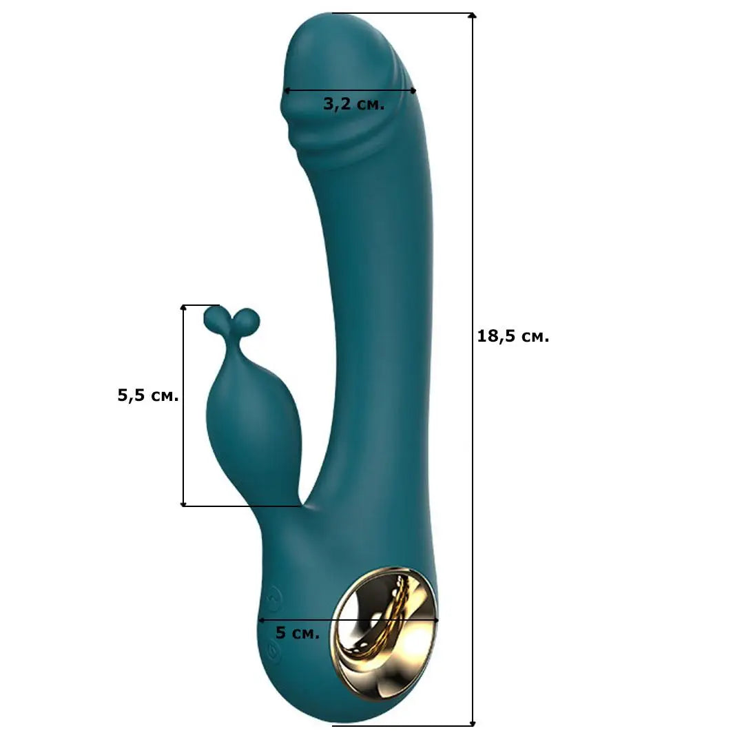 C-33 AntlerKiss dual motor rabbit vibrator with textured silicone surface, ergonomic design, and dual motors for enhanced pleasure.