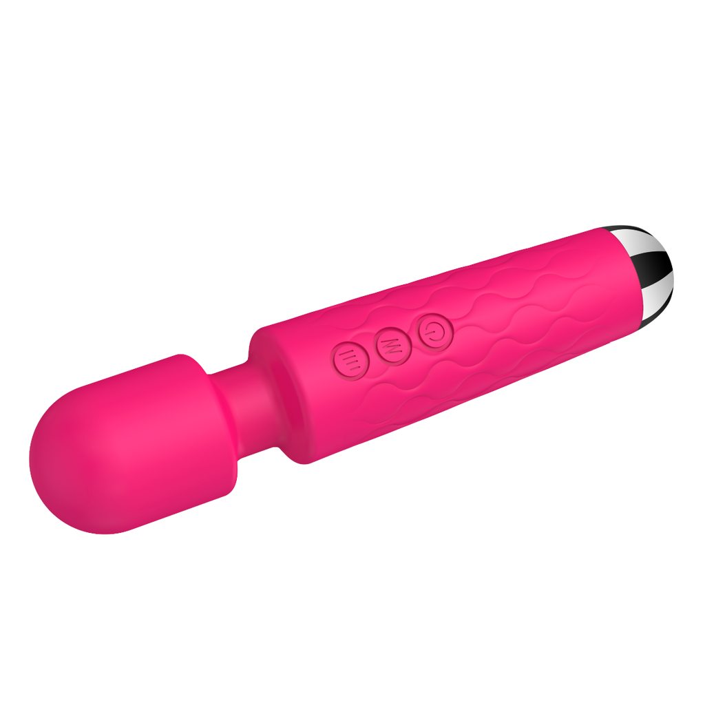 E-410 PulseHarmony Wand Vibrator in vibrant color with smooth, curved design and control buttons visible.