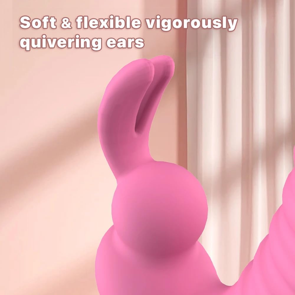 VelvetBunny Ripple Rabbit Vibrator by E-33, smooth velvet texture with curved design for pleasure, shown in a close-up image.
