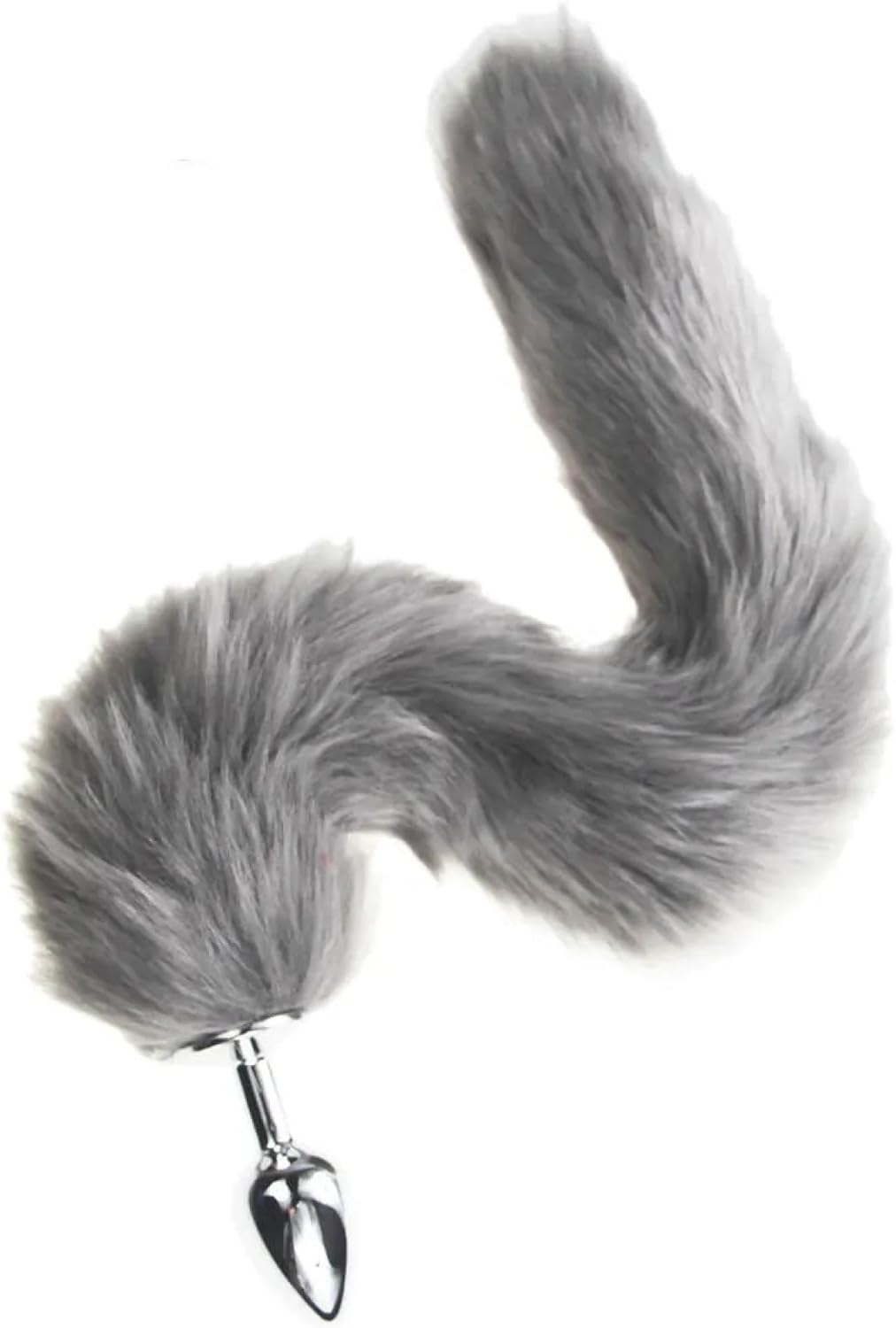 E-12, E-13, E-11 fox tail plug with grey, pink, or black fur and a smooth silicone anal plug for adult use.