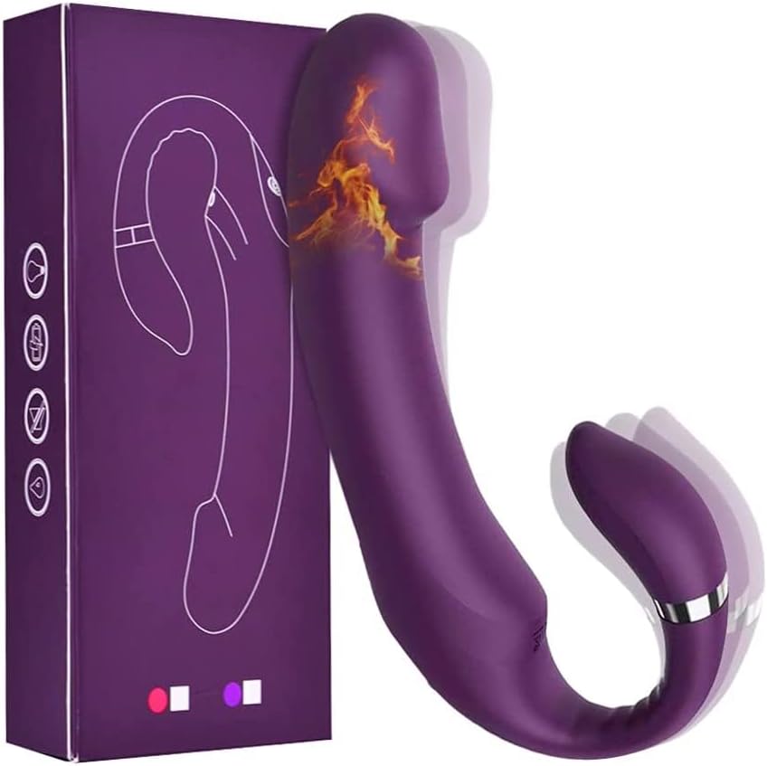 E-34 Doppel Feuer strap-on vibrator with adjustable harness and dual vibrating tips in black, designed for intimate pleasure.