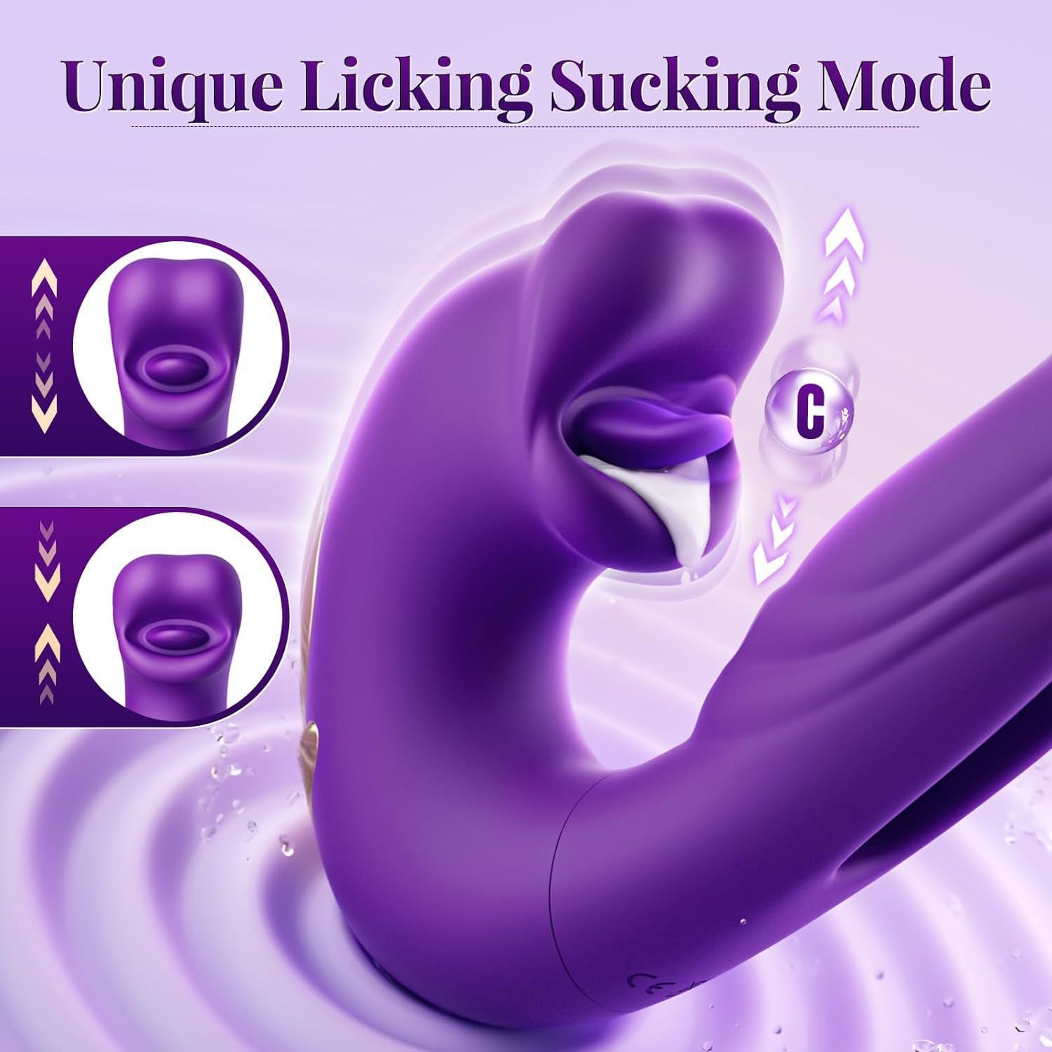 A-52 WhisperTongue 3-in-1 device with sleek black design and multiple functional attachments for versatile use.