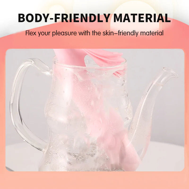 C-32 BlossomHeat digital warming petal rabbit vibrator with floral design and dual stimulator for intimate pleasure.
