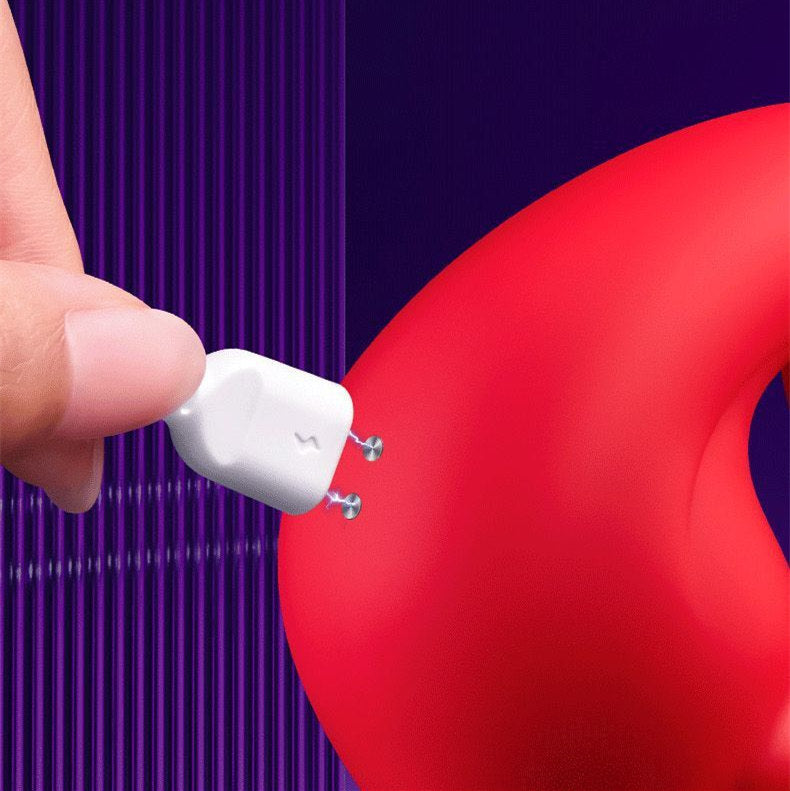 VelvetWhirl Tongue Stimulator by E-31 features soft velvet texture and intricate design for enhanced oral pleasure.