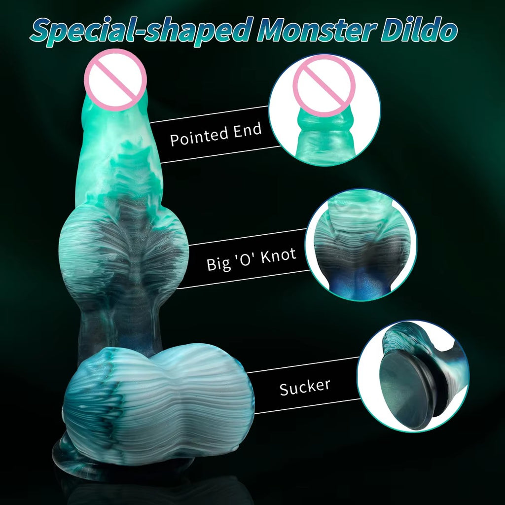 Blue inflatable fantasy dildo shaped like a turquoise dragon from B-31, designed for imaginative play and comfort.