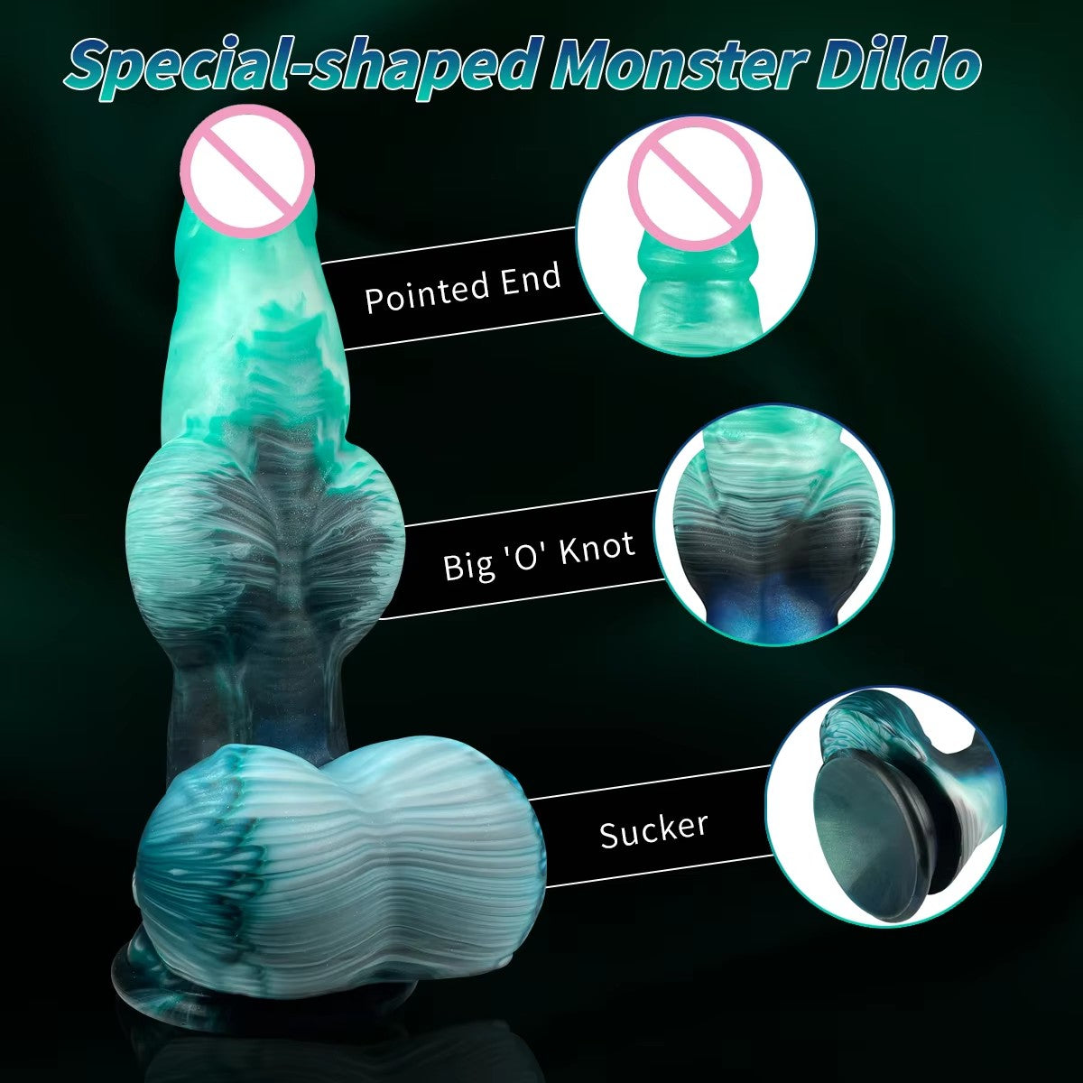 Blue inflatable fantasy dildo shaped like a turquoise dragon from B-31, designed for imaginative play and comfort.