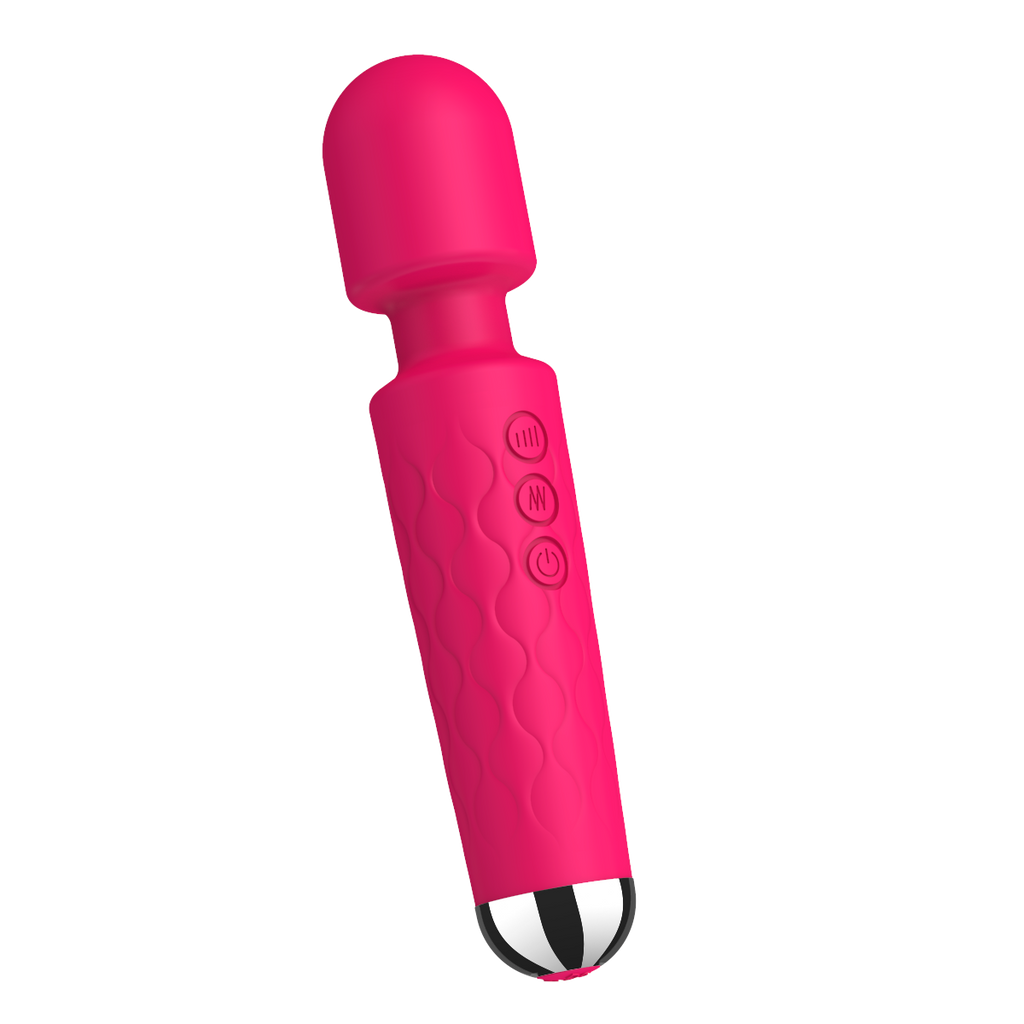 E-410 PulseHarmony Wand Vibrator with smooth ergonomic design and textured surface, shown in a close-up image.
