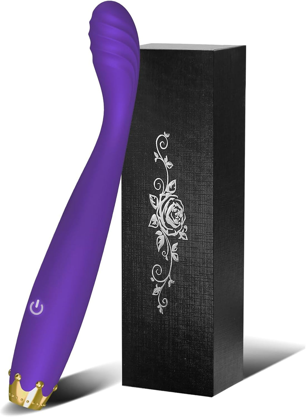 GoldenCrown Wave G-Spot Vibrator by F-43, sleek gold-colored personal massager with curved design for targeted pleasure.