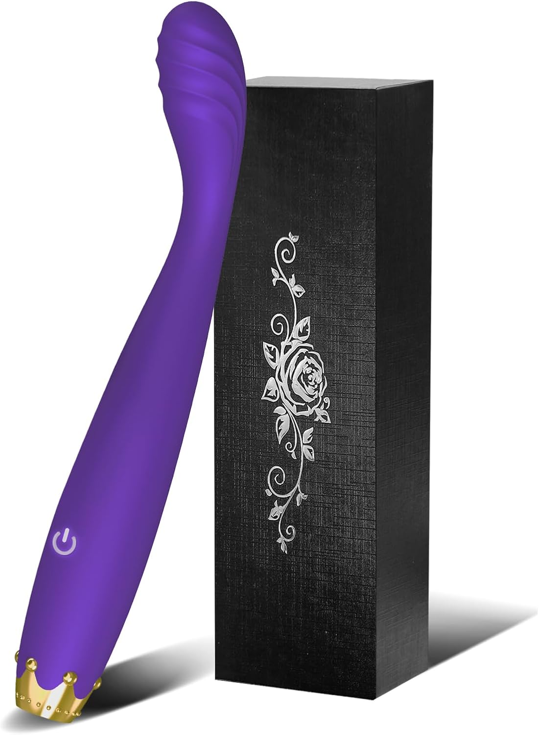 GoldenCrown Wave G-Spot Vibrator by F-43, sleek gold-colored personal massager with curved design for targeted pleasure.