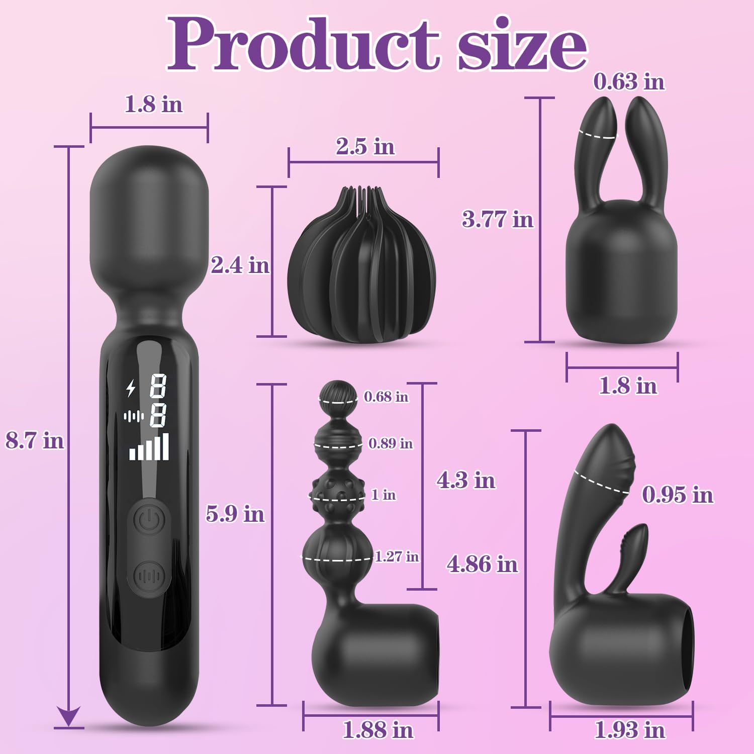 F-46 Eclipse Pulse Modular Wand with sleek design and multiple attachment options, shown in a close-up shot.