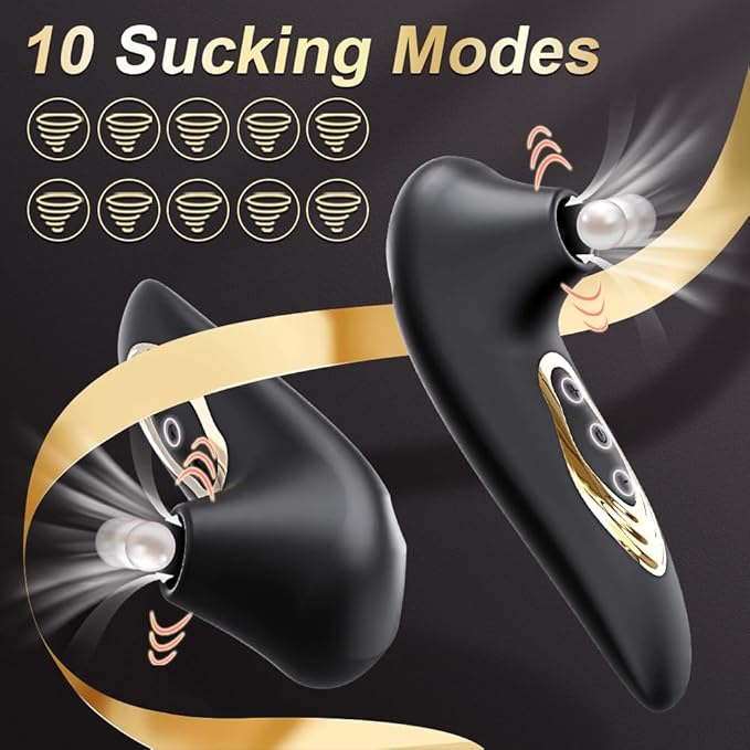 F-42 EchoKiss suction vibrator with sleek design and textured surface, featuring adjustable settings for targeted pleasure.