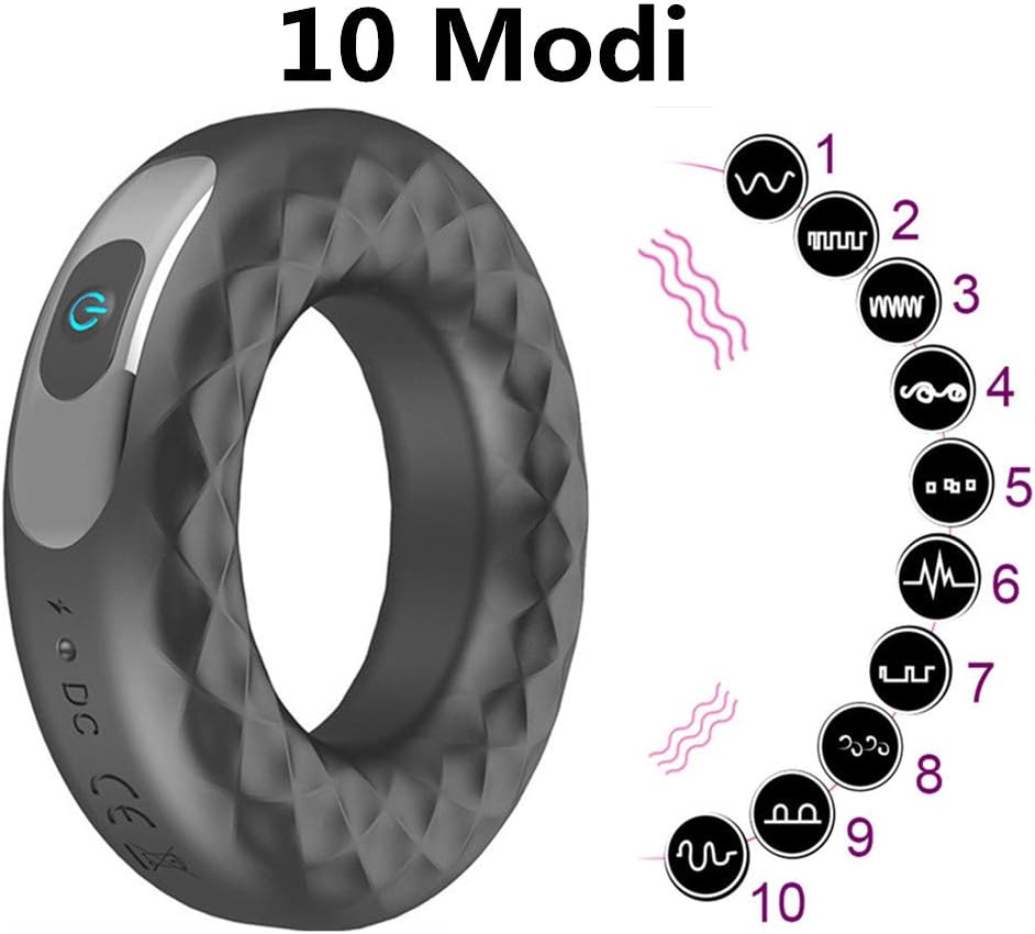 A-44 LED cock ring with 10 vibration modes and LED display, designed for enhanced pleasure and adjustable stimulation.