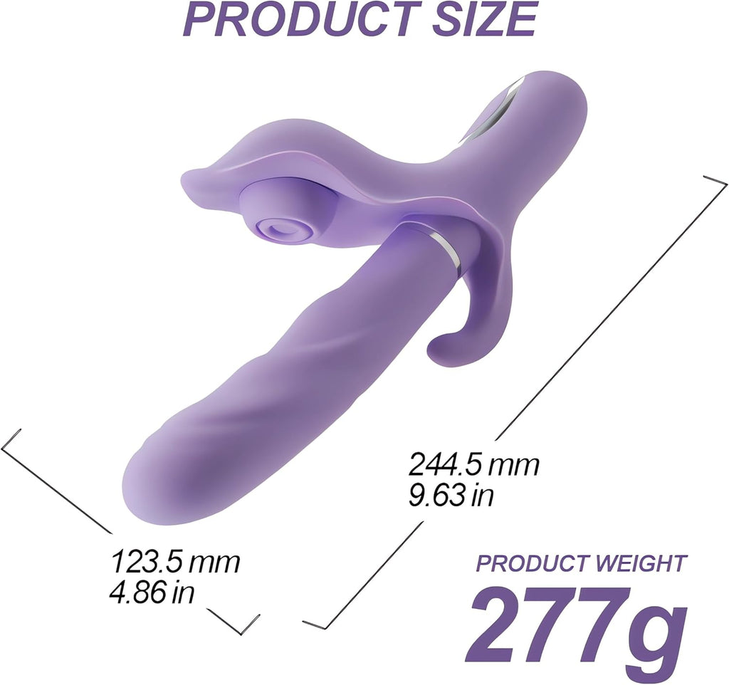 Delfin-Vibrator D-34 Dolphin Slap & Suck Vibrator with dolphin shape, textured surface, and adjustable thrust features.
