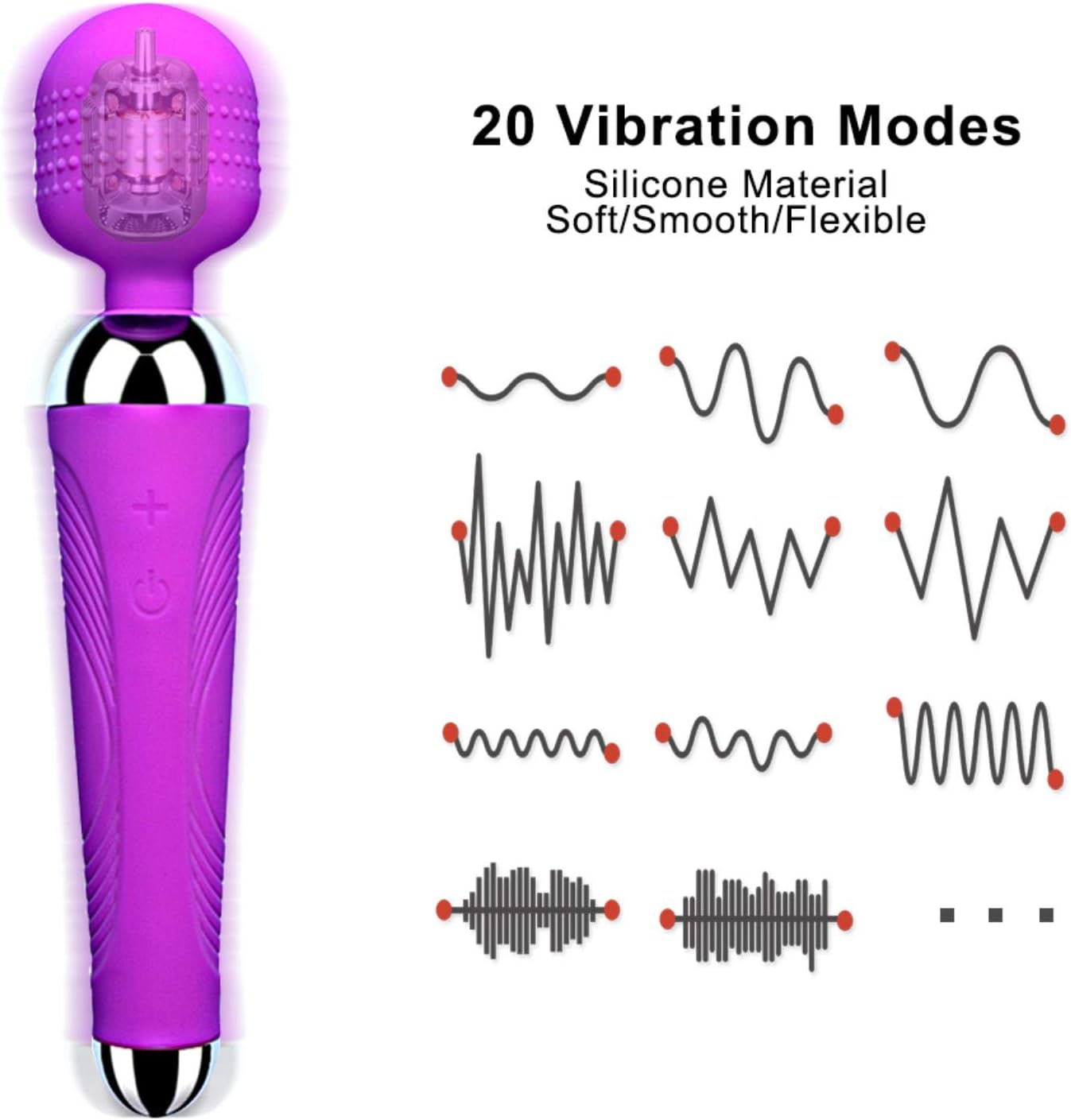 C-24 Mini Wand Massager vibrator, compact handheld device with a rounded head and ergonomic handle for personal pleasure.