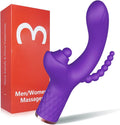 A-35 Triple Tease vibrator with multiple textured silicone tips for versatile pleasure, shown in close-up view.