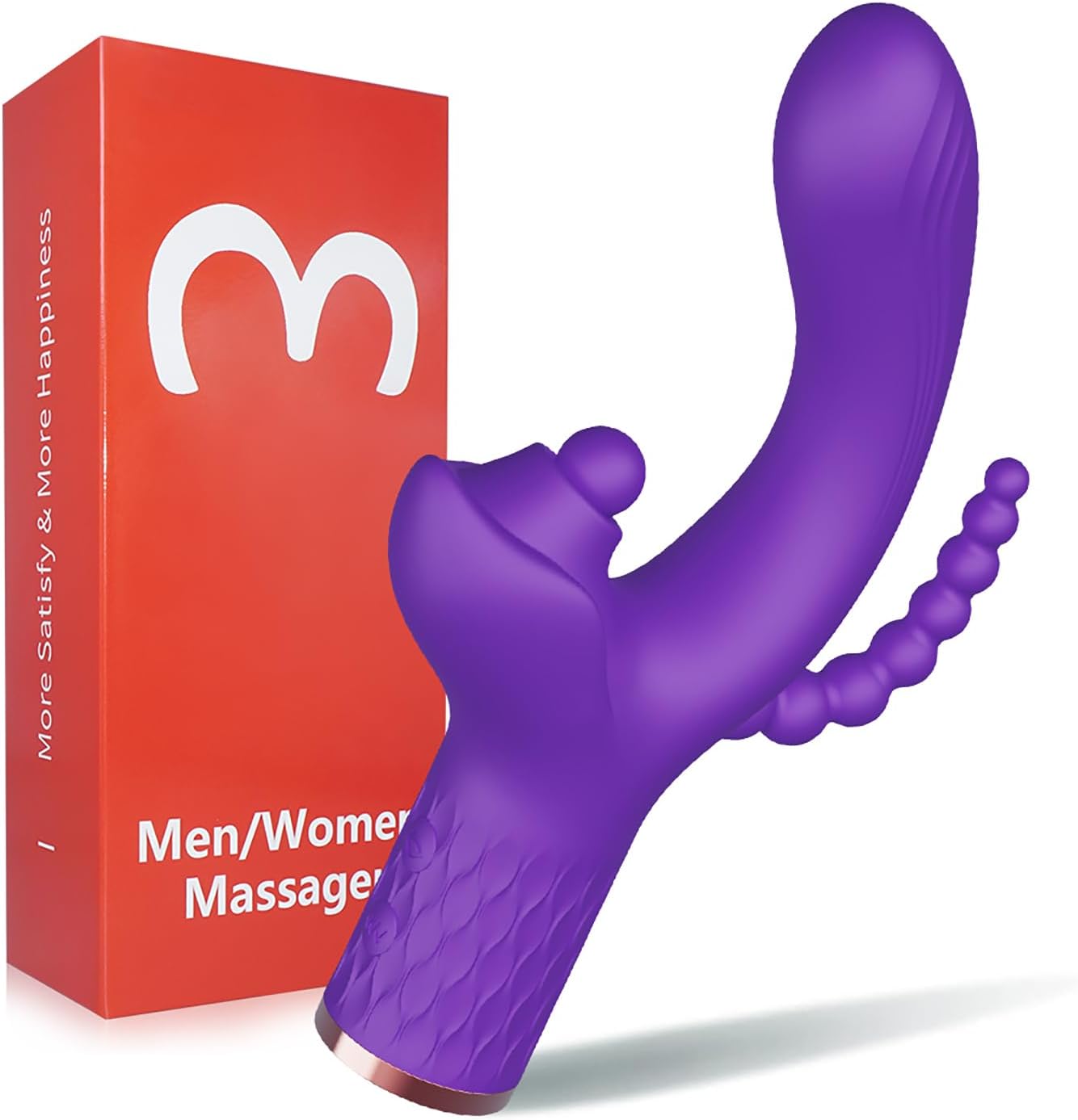 A-35 Triple Tease vibrator with multiple textured silicone tips for versatile pleasure, shown in close-up view.