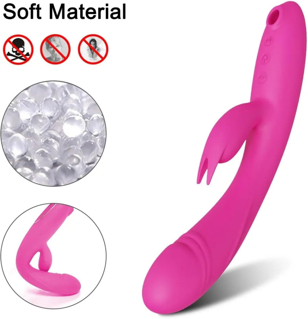 E-46 Doppelter Rabbit-Sturm vibrator with dual stimulators and rabbit ears, designed for enhanced pleasure.