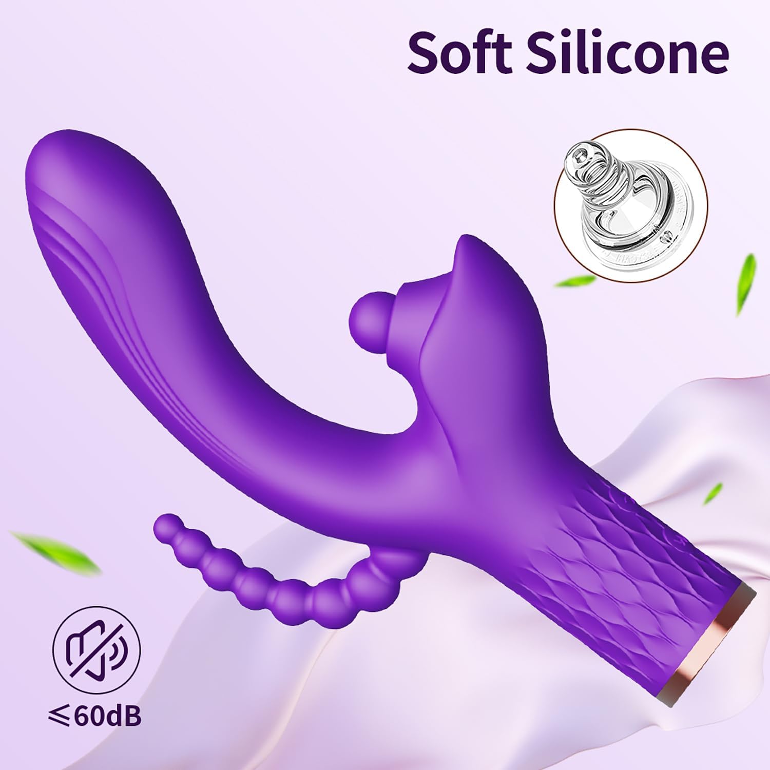 A-35 Triple Tease Vibrator with curved design and multiple stimulation points, shown in a sleek, smooth finish.