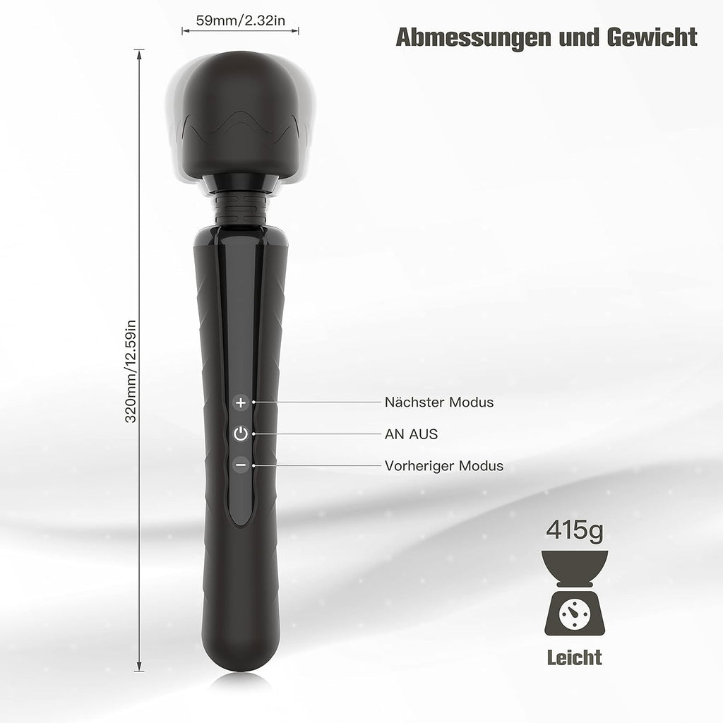 E-49 LuckyBeast Mini Wand Massager with warming feature, compact handheld device for soothing muscle relief.